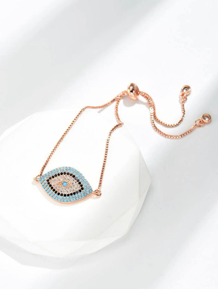 Evil eye rose gold bracelet