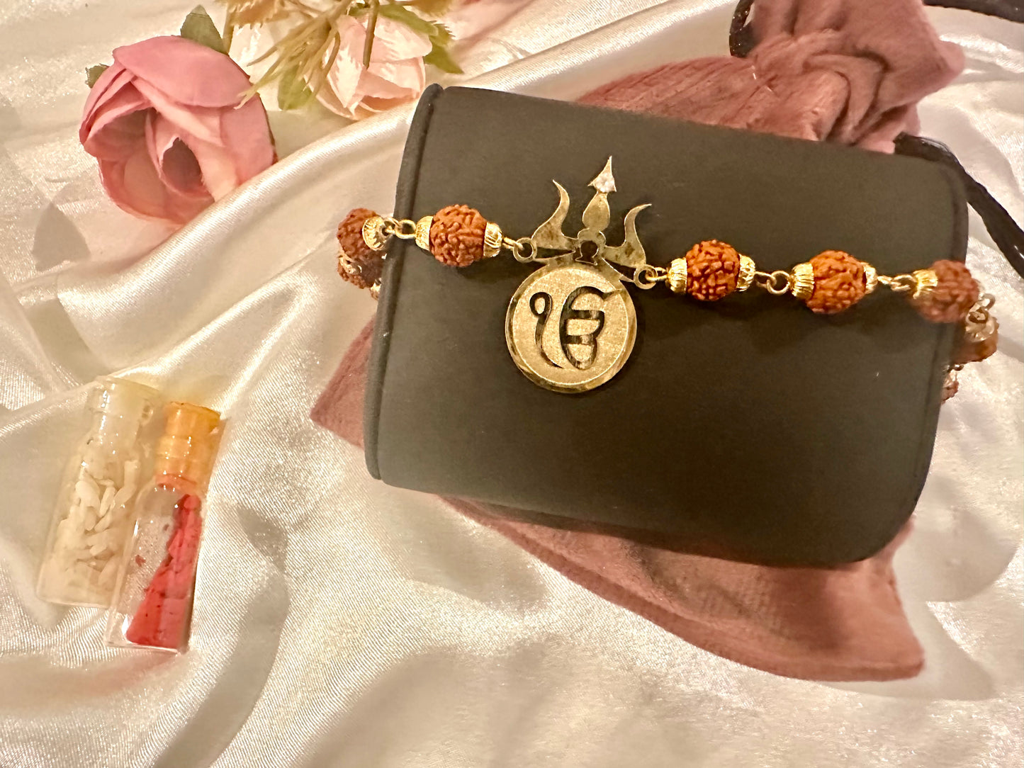 Rudraksh Rakhi Gold plated