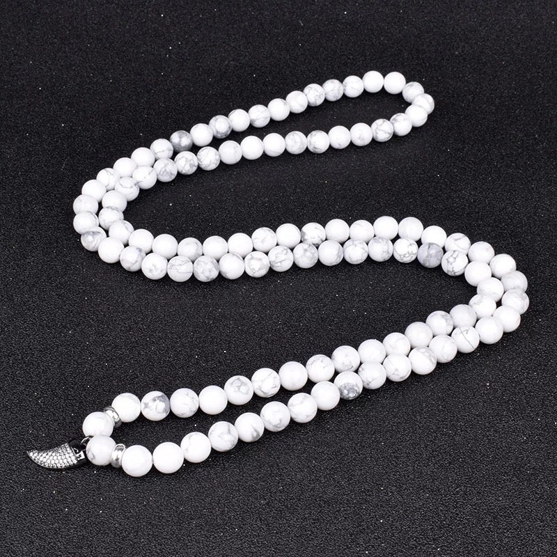 White Howlite 108 Beads Mala