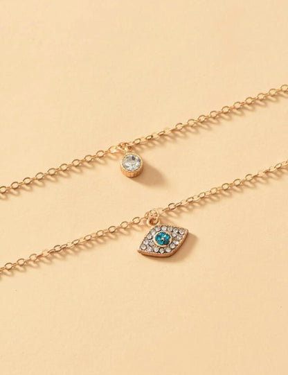 Evil eye layered necklace