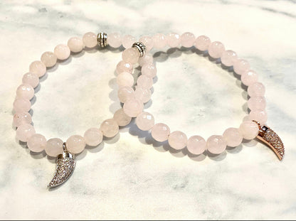 Rose Quartz Kirpan bracelet
