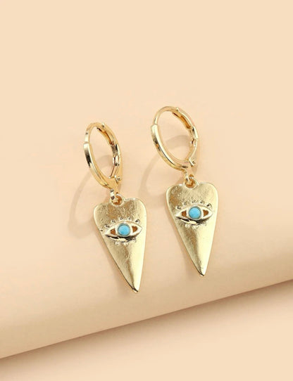 Evil eye tiny hoops
