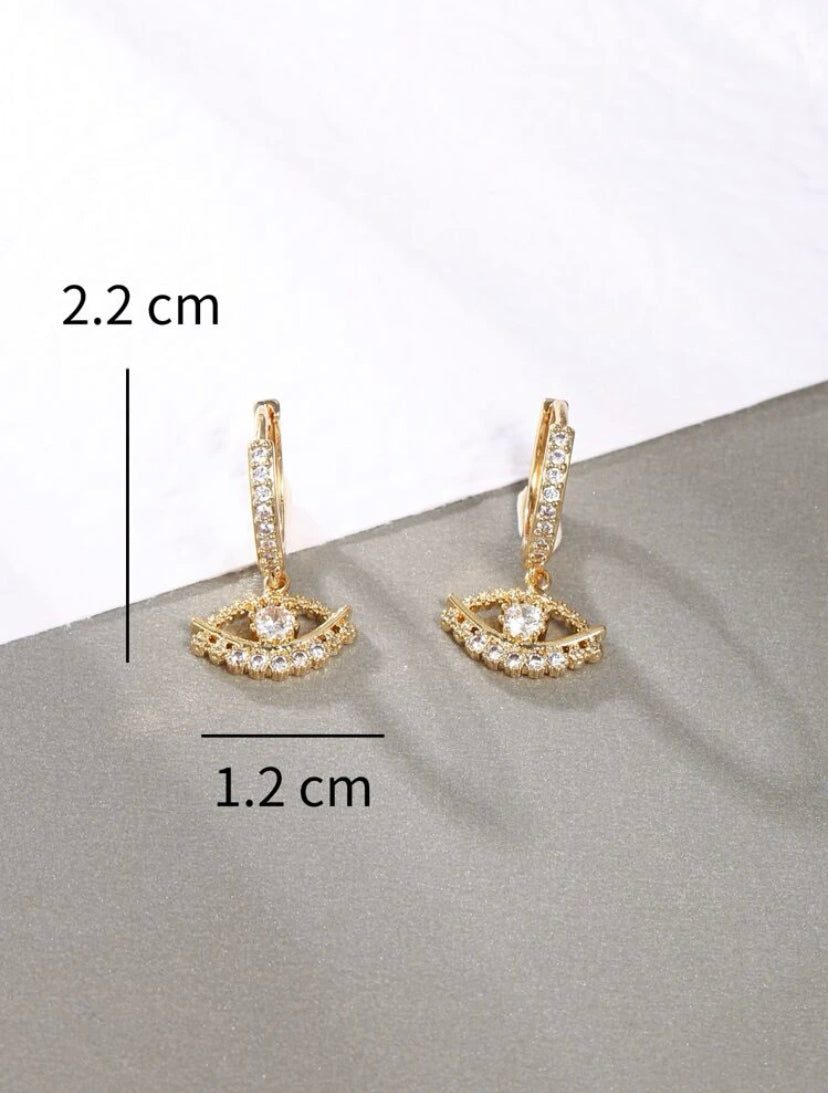 Evil eye tiny hoops