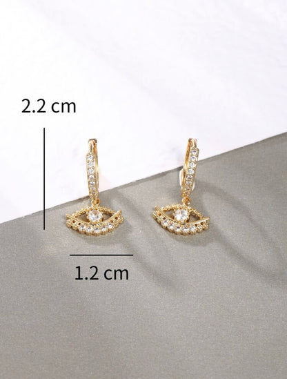 Evil eye tiny hoops