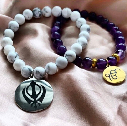White Howlite Khanda Bracelet