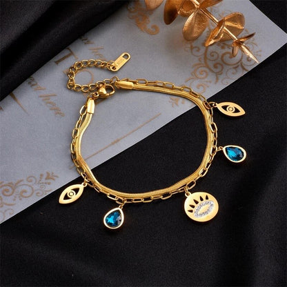 Evil eye gold bracelet