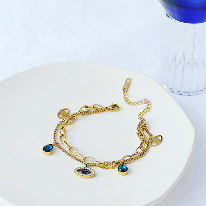 Evil eye gold bracelet