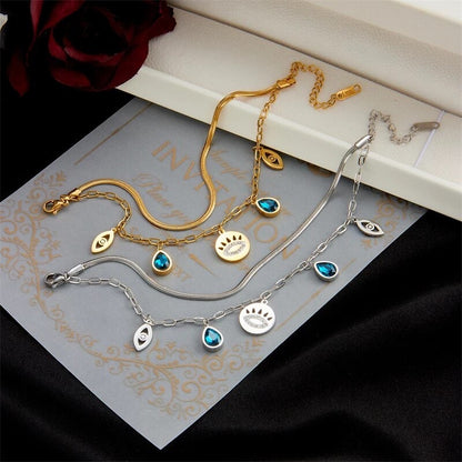 Evil eye gold bracelet