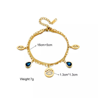 Evil eye gold bracelet